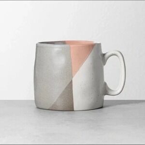 Hearth & Hand Magnolia Coffee Mug Cup Geometric Colorblock Neutral Peach Green